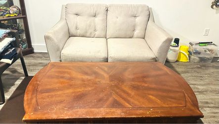 Beige Loveseat and Woof Coffee Table set