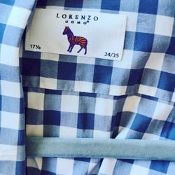 Lorenzo Uomo Dress Shirt Size 17.5