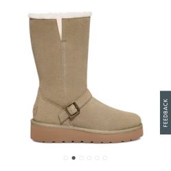 Women's Koolaburra By Ugg Leather Kellisa Tall Boots #1145874 Sz 9 Faux Fur Dune Tall,  