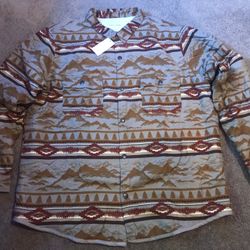 Sun + Stone Mens Aztec Indian Print Shirt Jacket Fleece Size XL & XXL