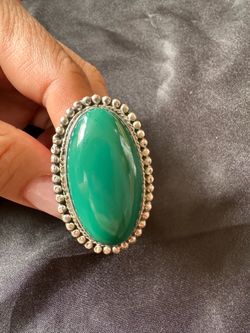Large Sterling Silver Ring Size 5