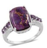 Mojave Purple Turquoise, Amethyst Ring (Size 10)