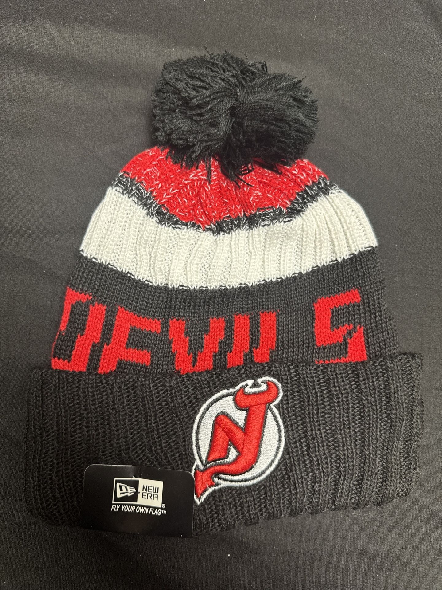 New Era New Jersey Devils Soft Knit Winter Beanie Black White Red NHL Hockey