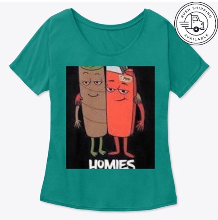 IMMACULATE VYBZ HOMIES PUFF PUFF PASS WOMENβS SLOUCHY T SHIRT