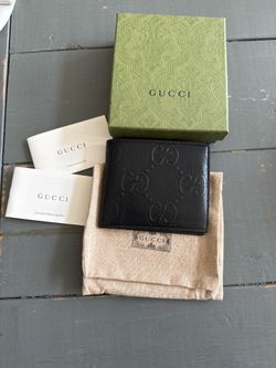 Gucci Black GG Embossed Leather Wallet w/ Box & Dust Bag – Excellent Condition