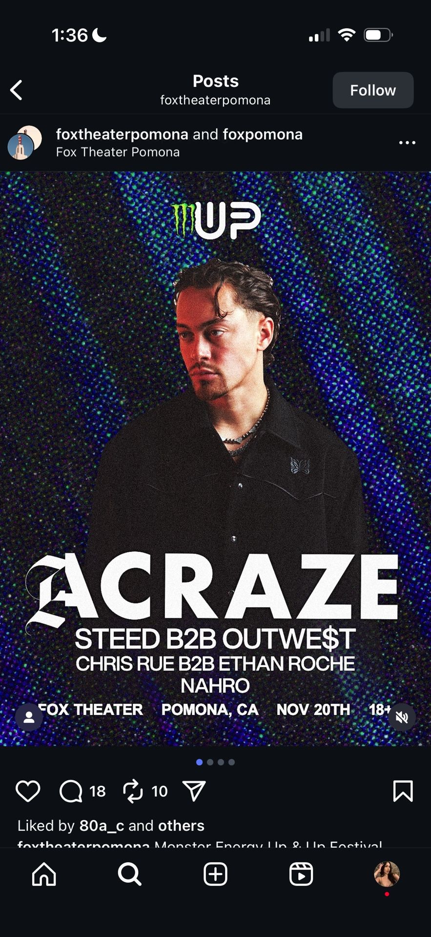 2 Acraze Tickets (Fox Theater Pomona)11/20