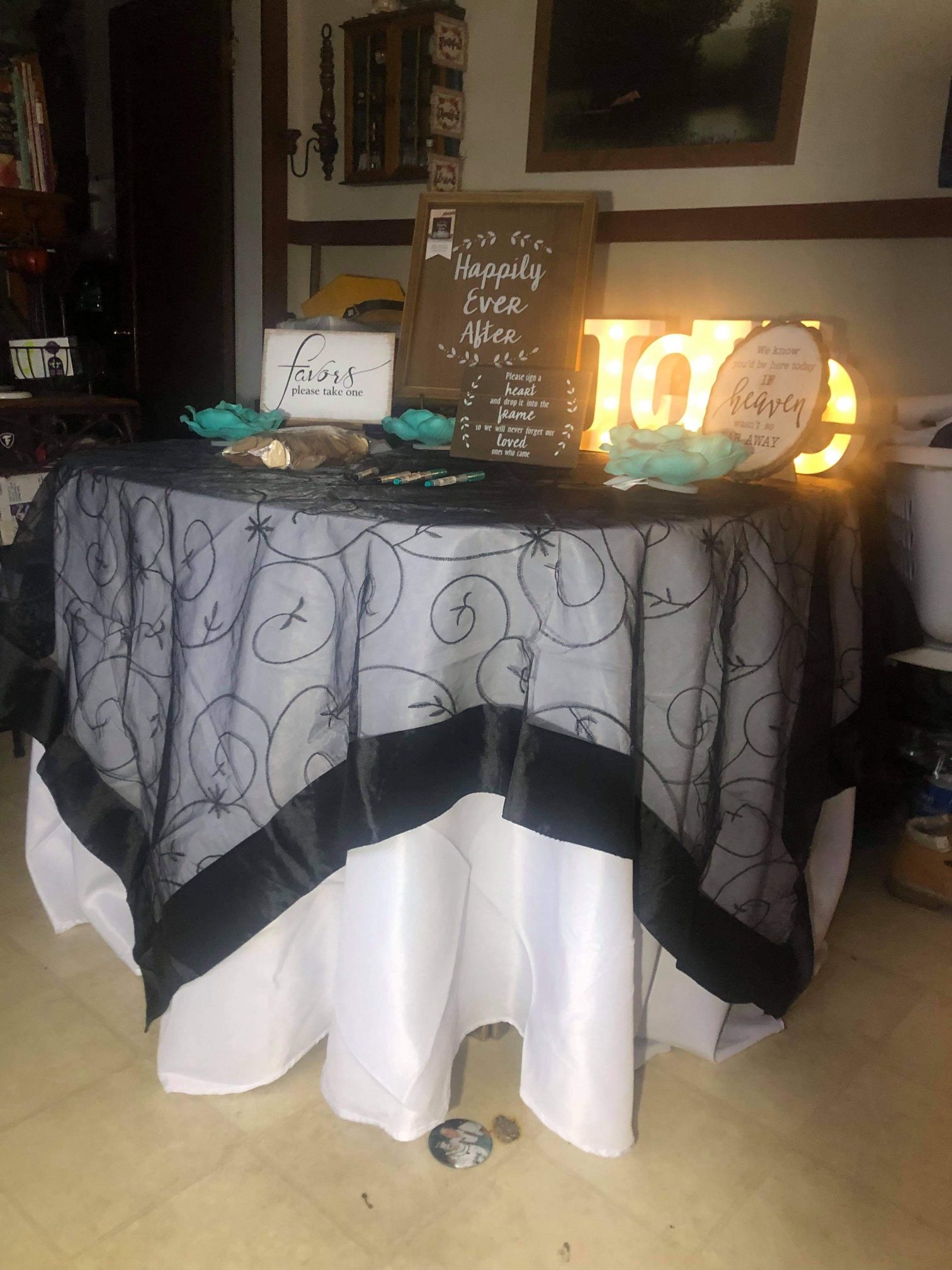 Black Laced Table Toppers