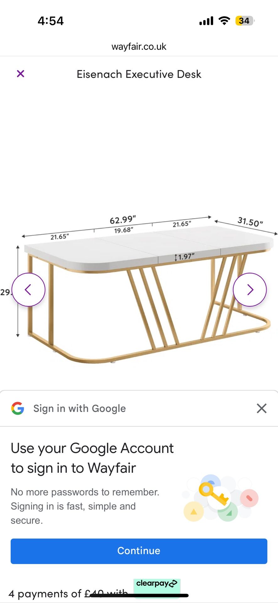 White And Gold Desk