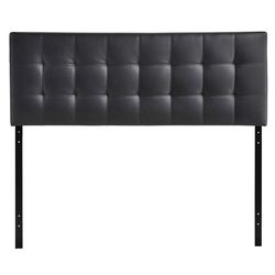 NEW Modway Lily King Upholstered Faux Leather and Wood Headboard in Black