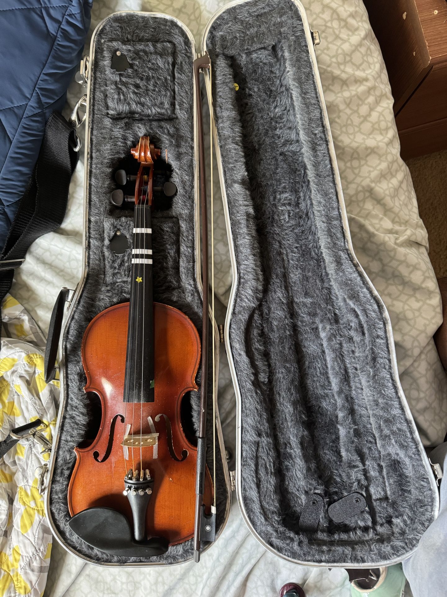 Violin with Case and Bow