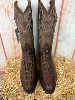 NEW COWBOY BOOTS SIZE 13 BROWN TAIL ROUND TOE
