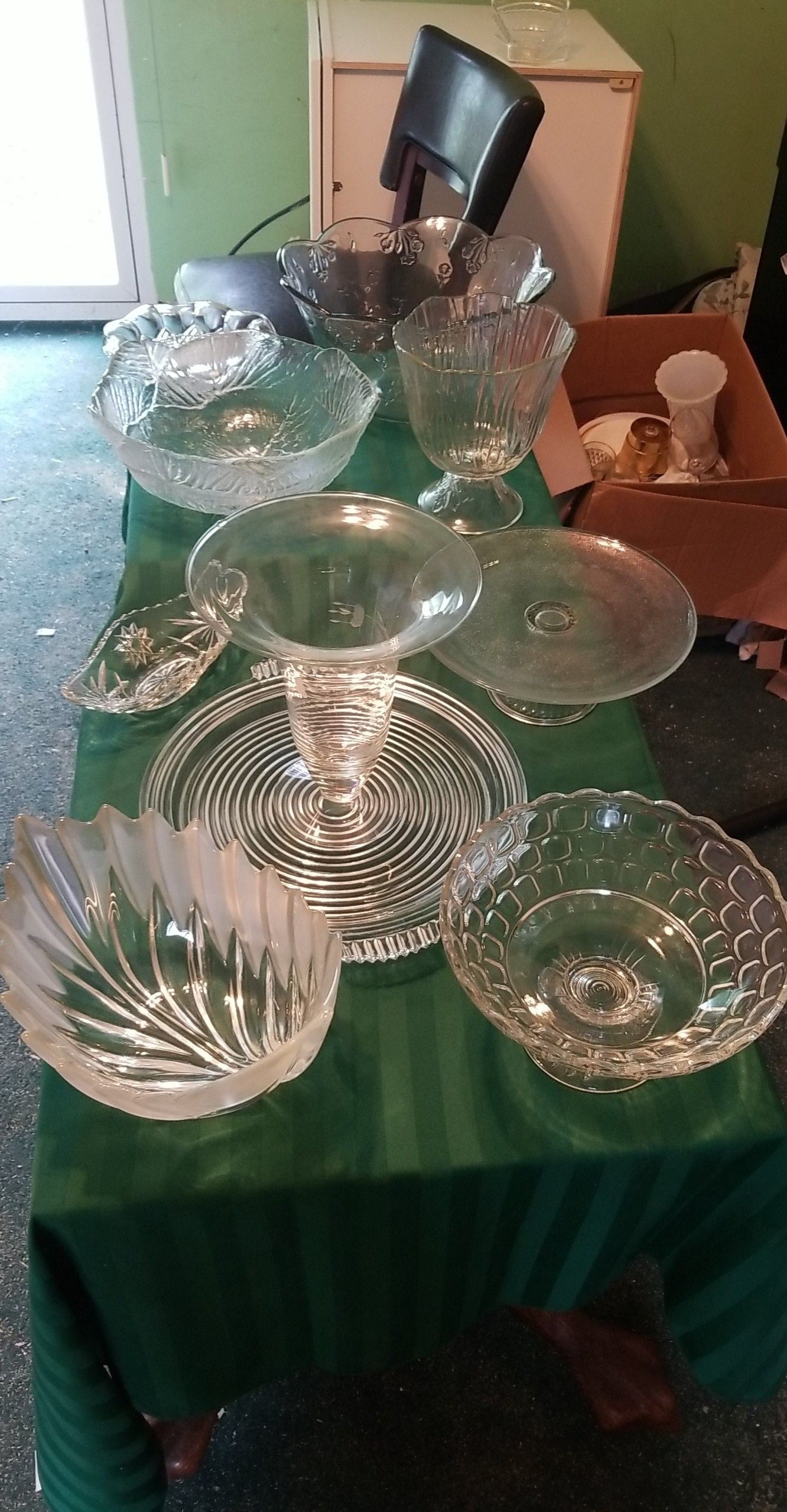 Crystal serving dishes