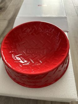 Supreme Diamond Plate Dog Bowl Red Brand New (x2)