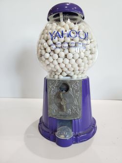Vintage Yahoo Gumball Machine Purple Candy Dispenser Promotional Display