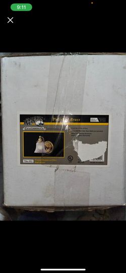 Hampton Bay Polished Brass Frosted Hammered Glass Wall Mount