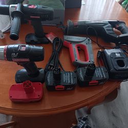 19.2 Volt Craftsman drills, sawzall, 2 Batteries And charger