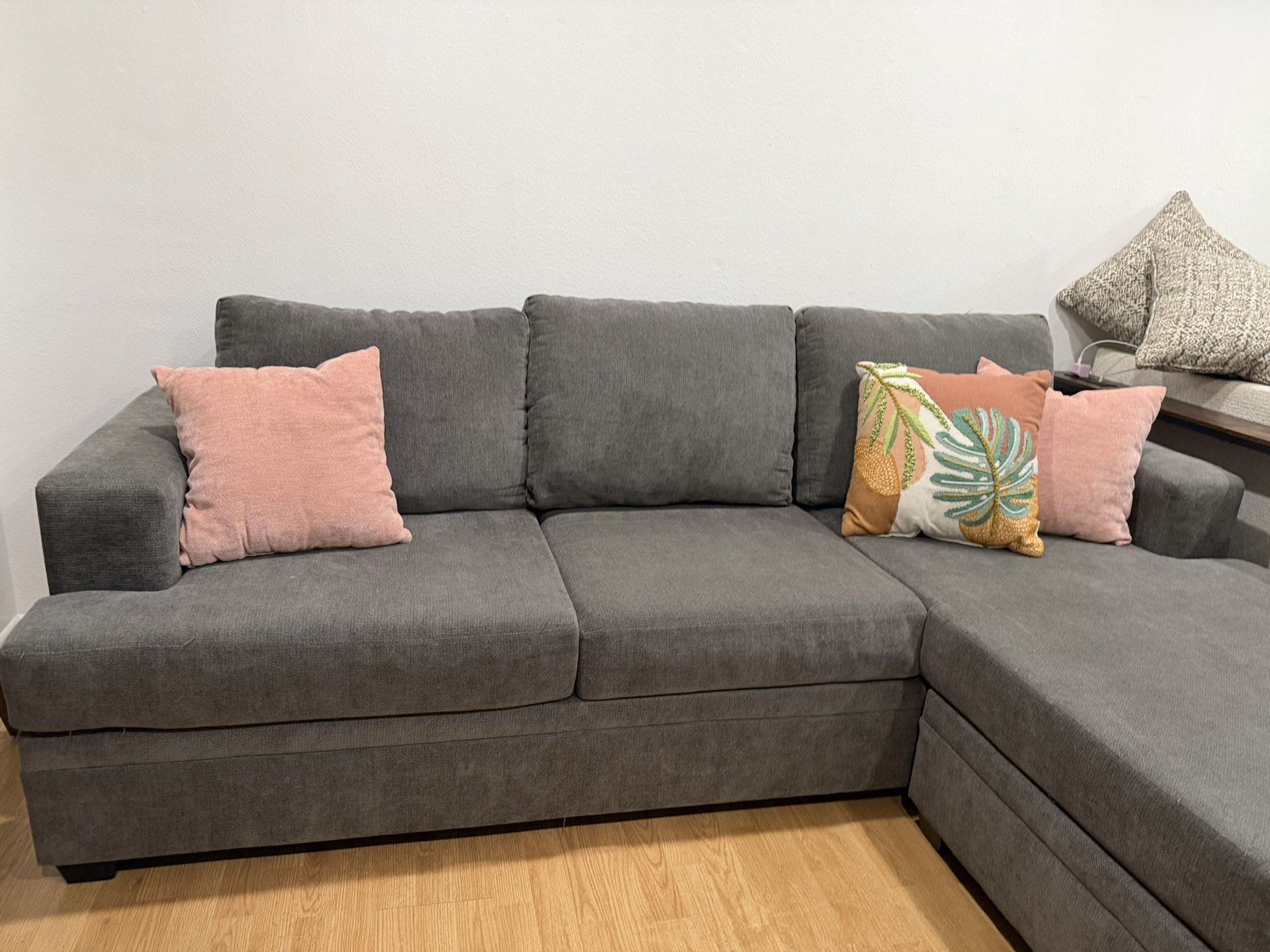 Gray Sofa with Chaise - Great Condition