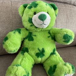 Build-A-Bear Green Bear with Shamrock Clovers