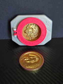 1995 Mighty Morphin Power Rangers Morpher Belt Buckle and 2 Coins McDonald's