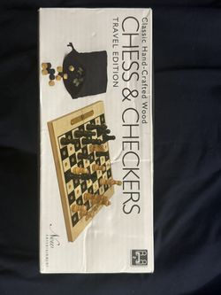Small Travel Chess And Checker Board Size: 6.5in x 8in