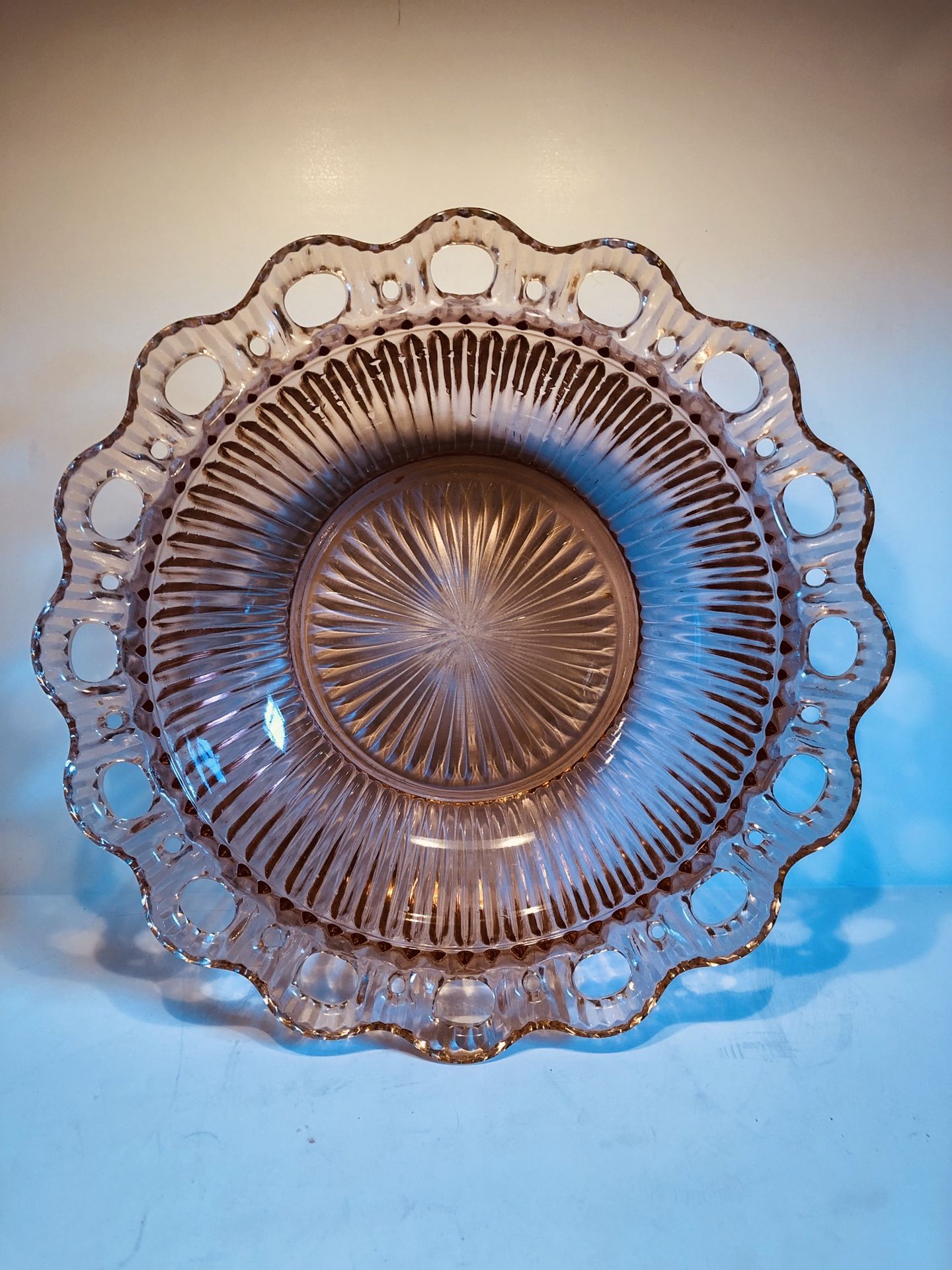 Vintage Pink Depression Glass Bowl