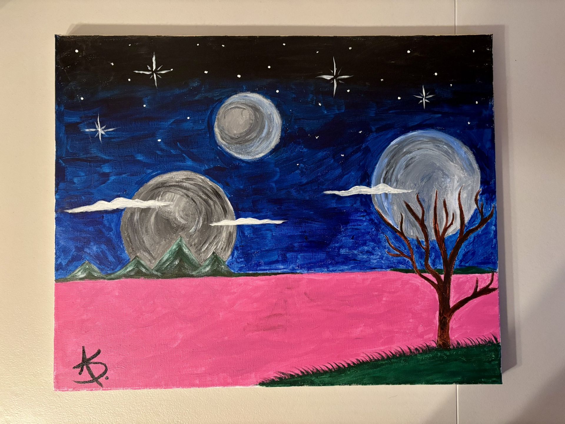 Original “Star Gaze” 20X16 Acrylic Canvas Painting