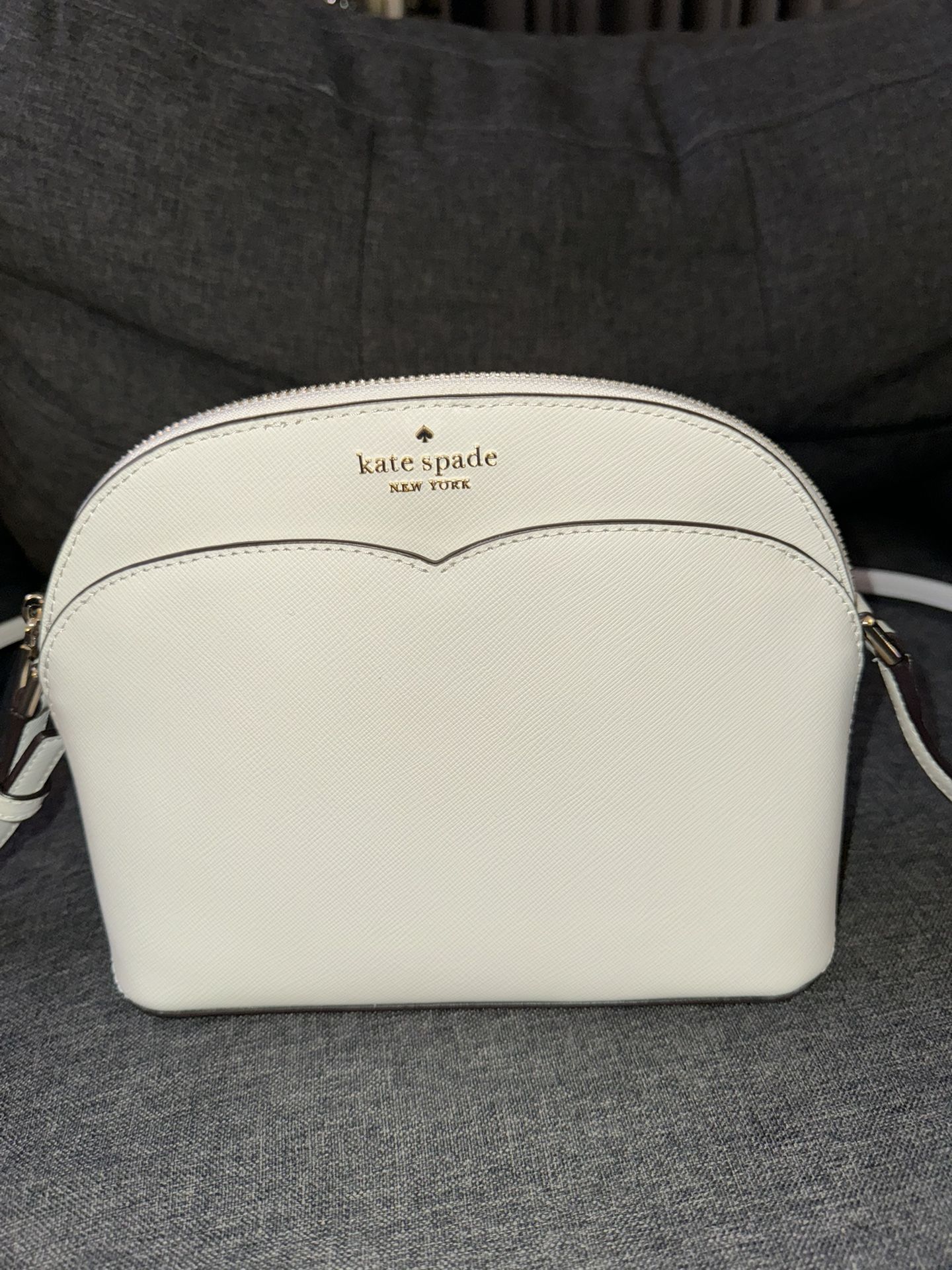 Kate Spade Payton Medium Dome Satchel Saffiano in White Dove (Medium)