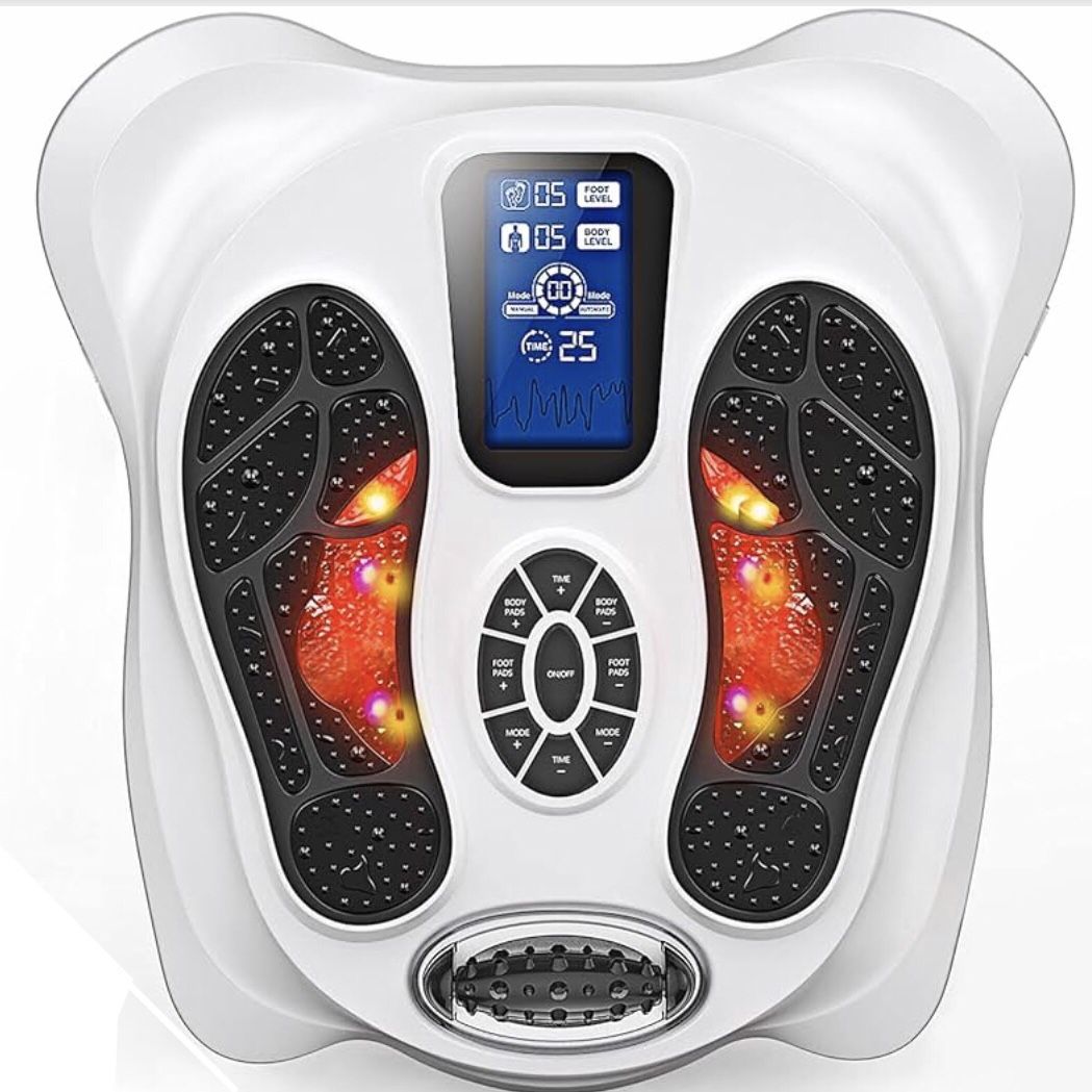 Creliver EMS & TENS Foot Nerve Muscle Massager, Electric Foot Stimulator Improves Circulation, Feet Legs Circulation Machine Relieves Body Pains, Neur