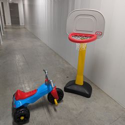 Tricycle and Basketball Hoop