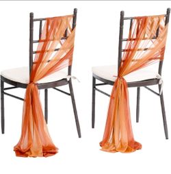 Ling's moment Chair Sashes, Wedding Aisle Decorations, Sunset Terracotta
16pcs Chair Cover Draping Fabric Wrinkle-Free with Tie for Party Ceremony Rec