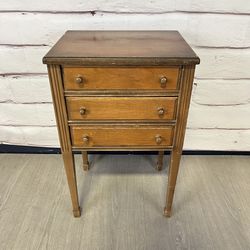 Small Vintage Wood Sewing Cabinet Drawers