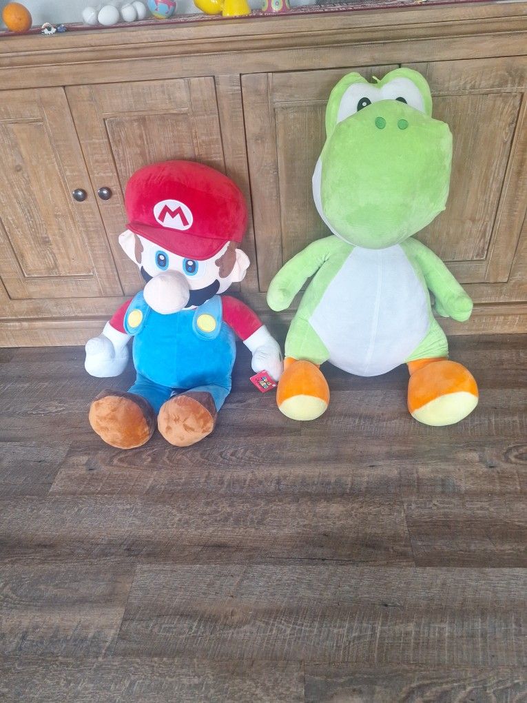 Mario And Yoshi  Super Mario Bros  Huge Stuffed  Animal 