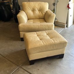 Free Leather Chair And Ottoman 