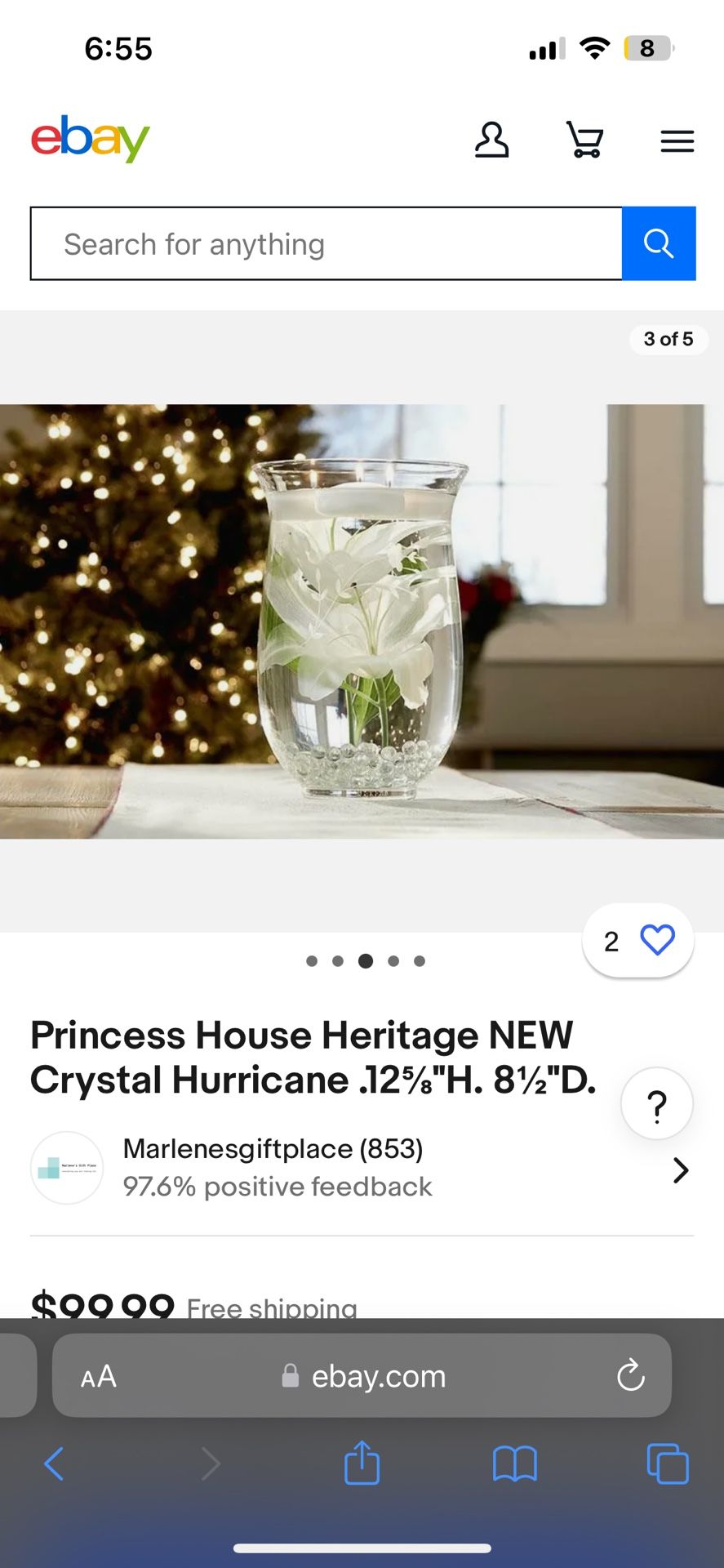 Princess House Crystal Hurricane