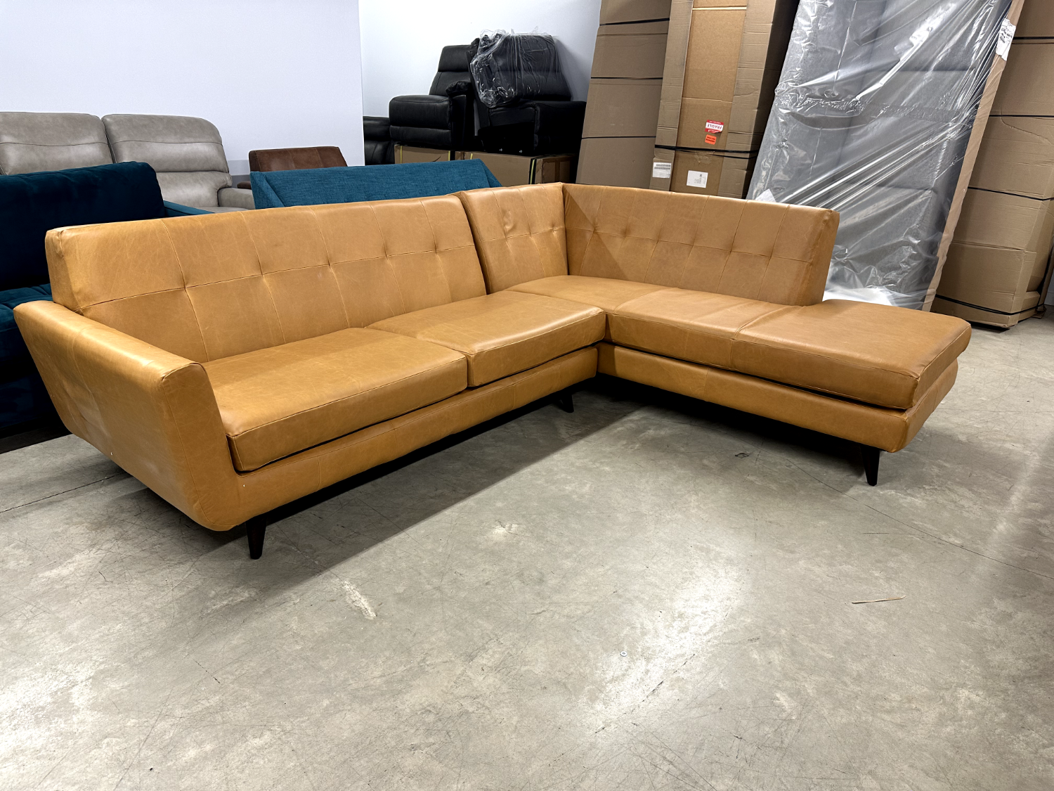 NEW Joybird Hughes Leather Sectional - Delivery and Financing Available!