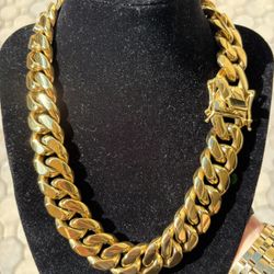 Miami Cuban Choker Chain 18” 20mm Open Box Clasp