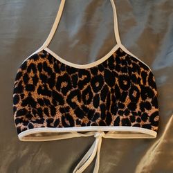 Cheetah Printed Halter Top (Cropped Size 2)