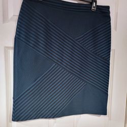 Grace Elements Skirt - Women's Size 14 - Stripe, Pencil, Side Zip, Stretch