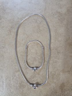 Dodo Silver Snake Chain Necklace and Bracelet Set