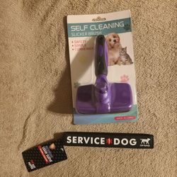 All-in-One Self Cleaning Brush + Service Dog Leash Sleeve