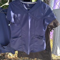 Navy Blue Scrub Top Size Xs Women 