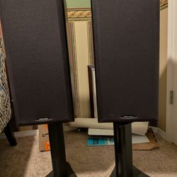 Two Speakers with stands