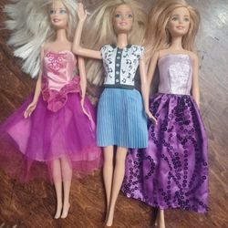 Lot#2 Barbie Dolls By Mattel 