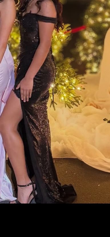 Prom Black Sequined Dress
