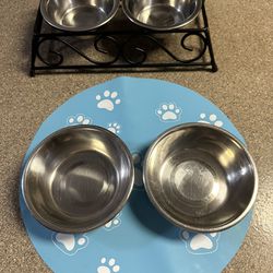 2 Sets Of Pet Bowls, Ready For Pick Up 
