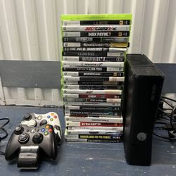 XBOX 360 Console BUNDLE + 2 remotes + 27 Games + Remotes Charger
