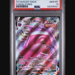2021 Pokemon Sword & Shield Fusion strike #157 FA/Gengar vmax PSA 10 