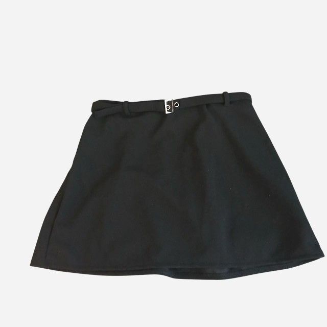 SHEIN Black Mini Skirt With Belt