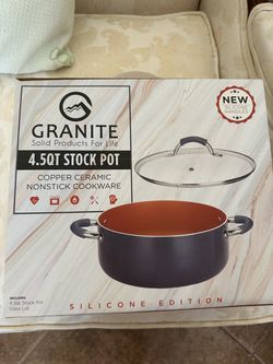 Granite 4.5Qt Copper Ceramic Nonstick Stock Pot