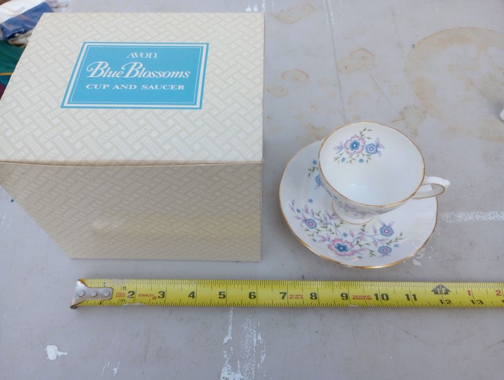 Blue Blossom Teacup And Plate Set